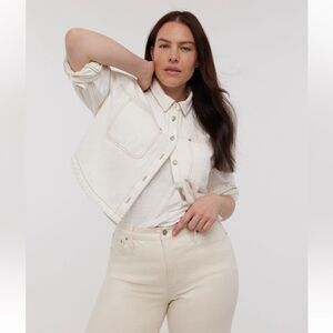 NWT Madewell Denim Long-Sleeve Crop Shirt